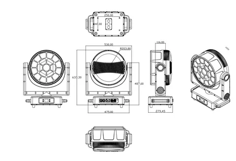 Color Imagination MZOOM 1980P, technical drawing 5 of 5