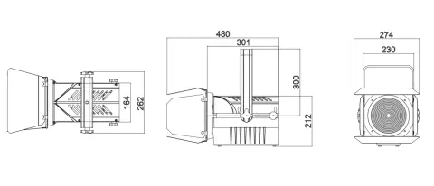 Color Imagination MINIFRESNEL 100AW, technical drawing 5 of 5