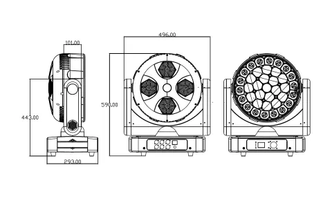 Color Imagination FLYEYE 3740FP, technical drawing 5 of 5