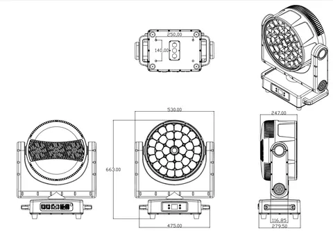 Color Imagination BEYE 3740P, technical drawing 12 of 12